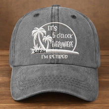 Load image into Gallery viewer, Personalized Washed Denim Cap Custom Name Gift for Retirees
