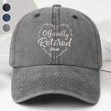 Load image into Gallery viewer, Personalized Denim Cap Custom Heart Typography Gift for Retirement