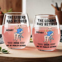 Load image into Gallery viewer, Personalized Stemless Wine Glass Custom Name Gift for Retirement