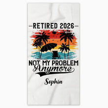 Load image into Gallery viewer, Personalized Funny Beach Towel Custom Name Gift for Retirement