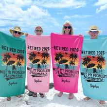 Load image into Gallery viewer, Personalized Funny Beach Towel Custom Name Gift for Retirement