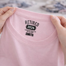 Load image into Gallery viewer, Personalized Retirement T-Shirt Custom Year Gift for Dad