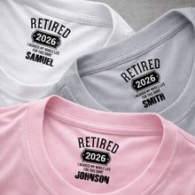 Load image into Gallery viewer, Personalized Retirement T-Shirt Custom Year Gift for Dad