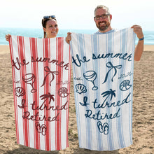 Load image into Gallery viewer, Personalized Beach Towel Custom Name Flip Flops Gift for Retirement