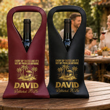Load image into Gallery viewer, Personalized Leather Wine Bag Custom Name Gift for Retirement