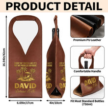 Load image into Gallery viewer, Personalized Leather Wine Bag Custom Name Gift for Retirement