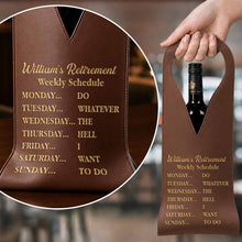 Load image into Gallery viewer, Personalized Leather Wine Bag Custom Name Gift for Retirement