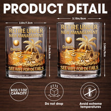 Load image into Gallery viewer, Personalized Whiskey Glass with Beach Scene Custom Name Gift for Retirement
