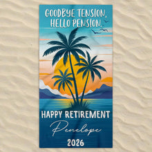 Load image into Gallery viewer, Personalized Beach Towel Custom Name Retirement Gift for Dad