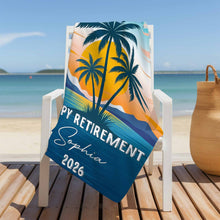 Load image into Gallery viewer, Personalized Beach Towel Custom Name Retirement Gift for Dad