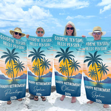 Load image into Gallery viewer, Personalized Beach Towel Custom Name Retirement Gift for Dad