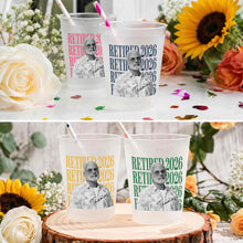 Load image into Gallery viewer, Personalized Frosted Cups Custom Name Photo Retirement Gift