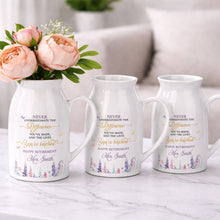 Load image into Gallery viewer, Personalized Ceramic Flower Vase Custom Retirement Gift