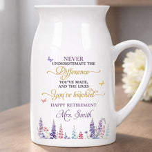 Load image into Gallery viewer, Personalized Ceramic Flower Vase Custom Retirement Gift