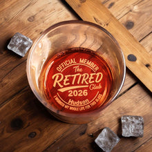 Load image into Gallery viewer, Personalized Engraved Whiskey Glass Retirement Gift for Dad