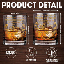 Load image into Gallery viewer, Personalized Custom Whiskey Glass with Palm Trees Gift for Retirement
