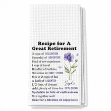 Load image into Gallery viewer, Personalized Kitchen Towel Custom Birth Month Flower Retirement Gift
