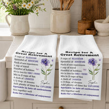 Load image into Gallery viewer, Personalized Kitchen Towel Custom Birth Month Flower Retirement Gift