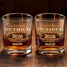 Load image into Gallery viewer, Personalized Custom Whiskey Glass Gift for Retirement or Dad