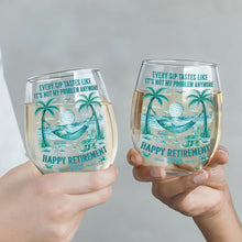 Load image into Gallery viewer, Personalized Stemless Wine Glass Happy Retirement Gift for Coworker