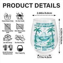 Load image into Gallery viewer, Personalized Stemless Wine Glass Happy Retirement Gift for Coworker