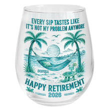 Load image into Gallery viewer, Personalized Stemless Wine Glass Happy Retirement Gift for Coworker