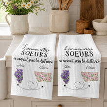 Load image into Gallery viewer, Personalized Floral State Kitchen Towel Custom Gift for Sister