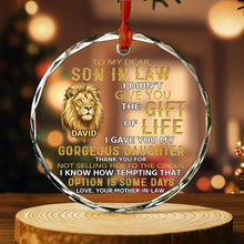 Load image into Gallery viewer, Personalized Glass Circle Ornament Gift for Son-in-Law - Lion Art