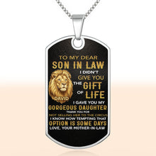 Load image into Gallery viewer, Personalized Stainless Steel Dog Tag Necklace Custom Gift for Son-in-Law