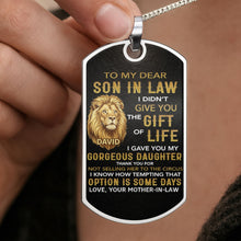 Load image into Gallery viewer, Personalized Stainless Steel Dog Tag Necklace Custom Gift for Son-in-Law