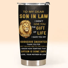 Load image into Gallery viewer, Personalized 20oz Stainless Steel Tumbler Gift for Son-in-Law