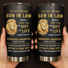Load image into Gallery viewer, Personalized 20oz Stainless Steel Tumbler Gift for Son-in-Law