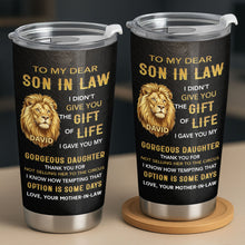 Load image into Gallery viewer, Personalized 20oz Stainless Steel Tumbler Gift for Son-in-Law