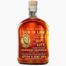 Load image into Gallery viewer, Personalized Whiskey Bottle Custom Name Gift for Son-in-Law