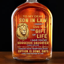 Load image into Gallery viewer, Personalized Whiskey Bottle Custom Name Gift for Son-in-Law