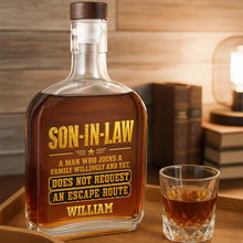 Load image into Gallery viewer, Personalized Whiskey Bottle Custom Name Gift for Son-in-Law