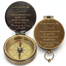 Load image into Gallery viewer, Personalized Engraved Brass Compass Custom Gift for Son-in-Law