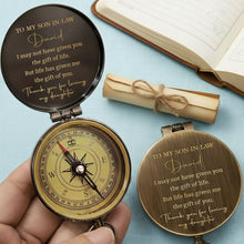 Load image into Gallery viewer, Personalized Engraved Brass Compass Custom Gift for Son-in-Law