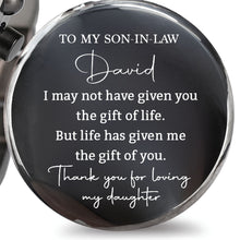 Load image into Gallery viewer, Personalized Engraved Wooden Watch Custom Gift for Son-in-Law
