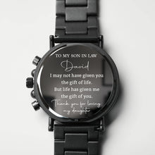 Load image into Gallery viewer, Personalized Engraved Wooden Watch Custom Gift for Son-in-Law