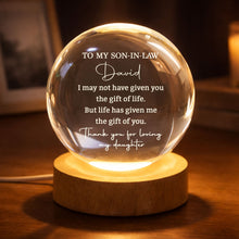 Load image into Gallery viewer, Personalized Crystal Globe Lamp Custom Gift for Son-in-Law