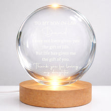 Load image into Gallery viewer, Personalized Crystal Globe Lamp Custom Gift for Son-in-Law