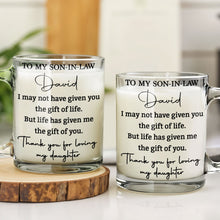 Load image into Gallery viewer, Personalized Glass Mug Custom Name Gift for Son-in-Law