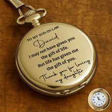 Load image into Gallery viewer, Personalized Custom Pocket Watch Gift for Son-in-Law