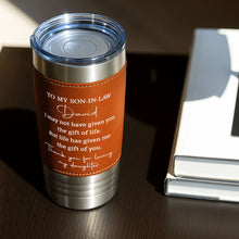 Load image into Gallery viewer, Personalized Leather Tumbler Custom Gift for Son-In-Law