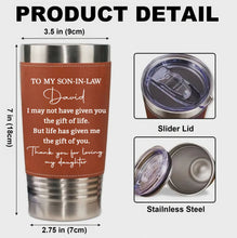 Load image into Gallery viewer, Personalized Leather Tumbler Custom Gift for Son-In-Law