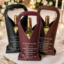 Load image into Gallery viewer, Personalized Leather Wine Bag Custom Gift for Son-in-Law