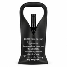 Load image into Gallery viewer, Personalized Leather Wine Bag Custom Gift for Son-in-Law