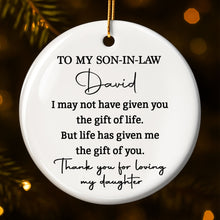 Load image into Gallery viewer, Personalized Ceramic Ornament Gift for Son-In-Law | Custom Name