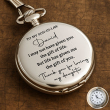 Load image into Gallery viewer, Personalized Engraved Pocket Watch Gift for Son-in-Law